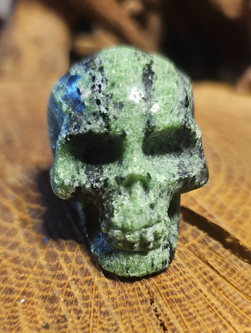 Natural Ruby Zoisite Hand-Carved Crystal Skull 💀